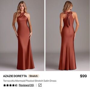 Azazie Doretta Backless Terracotta Dress